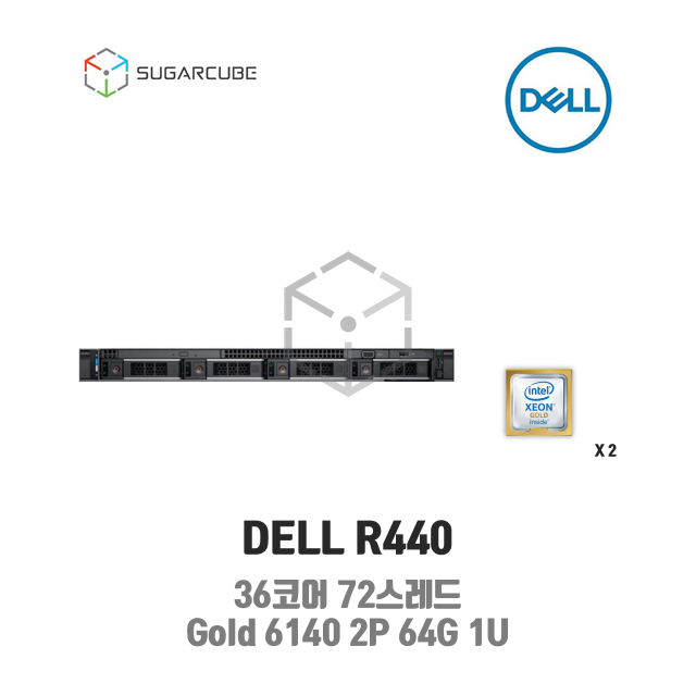 DELL Poweredge R440 Gold 6140 2P 64G 36코어 4 LFF 중고