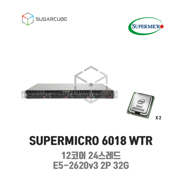 Supermicro 6018R E5-2620v3 2P 32G 12코어 4 FF 중고