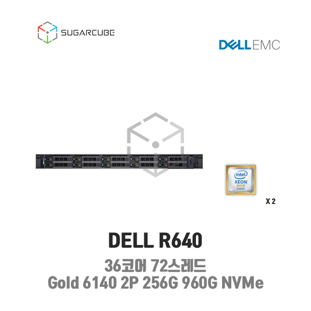 DELL R640 Gold 6140 2P 256G 36코어 10 SFF 960G NVMe SSD