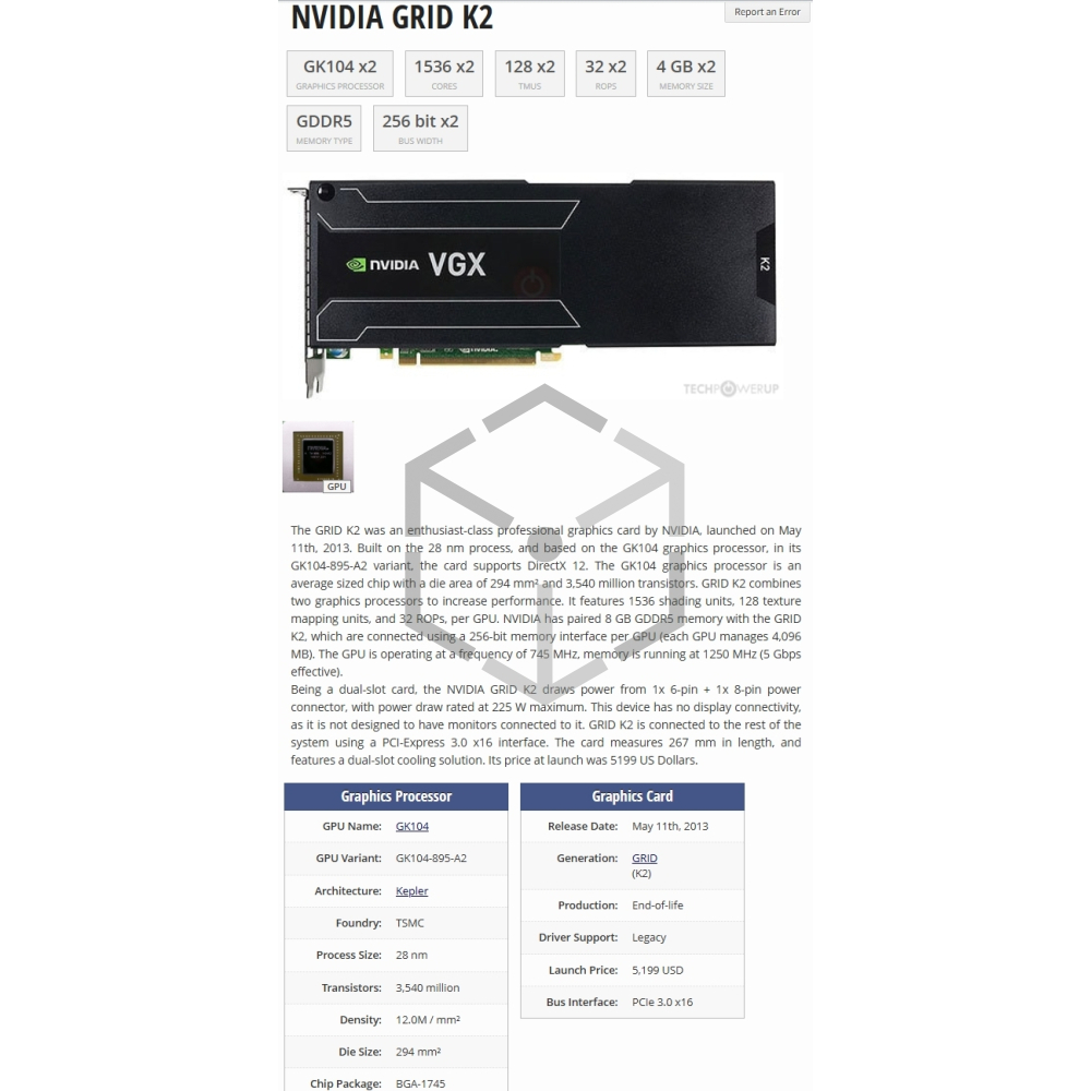 Nvidia GRID K2 8G