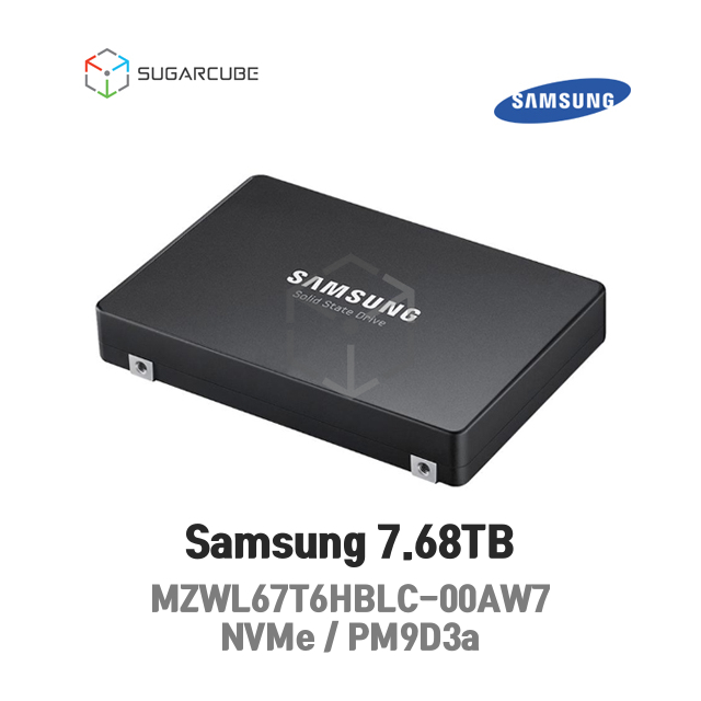 Samsung 7.68TB NVMe 2.5 서버SSD PM9D3a MZWL67T6HBLC-00AW7