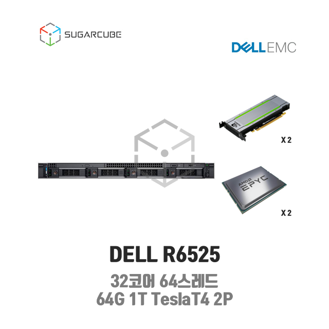 DELL R6525 EPYC 7282 2P 64G 1T Tesla T4 2P 중고서버