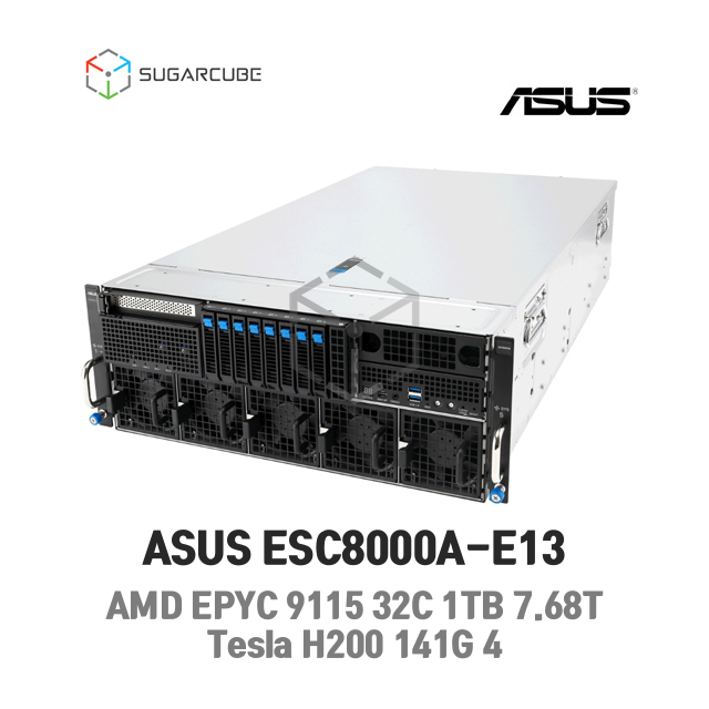 GPU서버 ASUS ESC8000A-E13 32C 64T 1TB 7.68T H200 141G 4