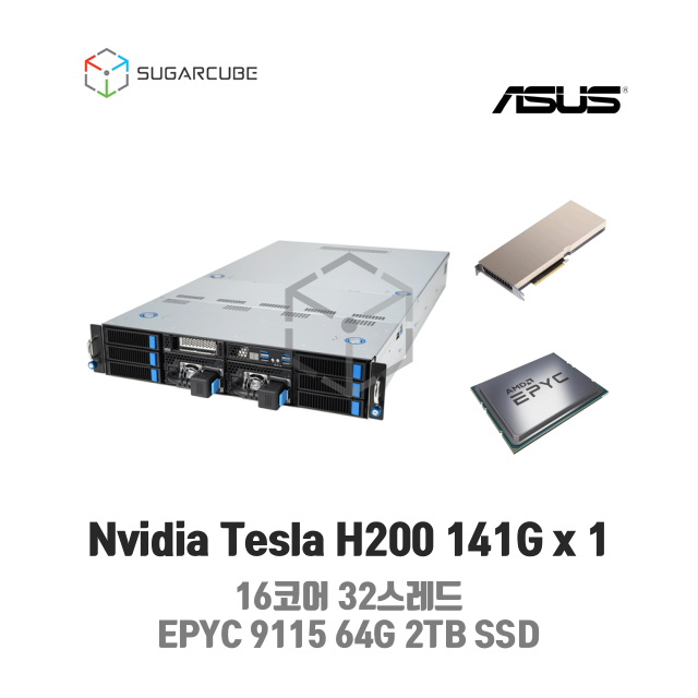 GPU호스팅 H200 141G 1 32코어 64스레드 128G 2TB SSD 딥러닝 빅데이터 학습 데이터센터 회선포함