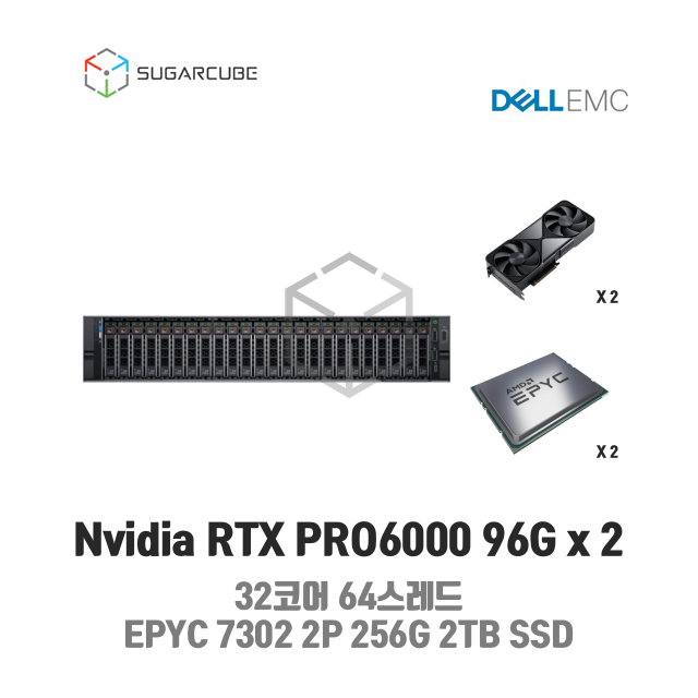 GPU호스팅 RTX PRO 6000 2 32코어 64스레드 256G 2TB SSD 딥러닝 빅데이터 인공지능 데이터센터 회선포함